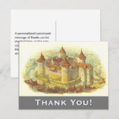 Middeleeuws kasteel "Dank u!" Briefkaart (Voorkant / Achterkant)