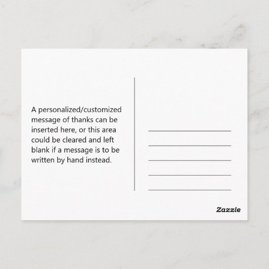 Middeleeuws kasteel "Dank u!" Briefkaart (Achterkant)