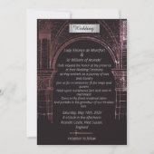 Middeleeuws kasteel faux perkament bruiloft kaart (Voorkant)