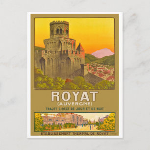 Middeleeuws kasteel in Royat, Auvergne, Frankrijk Briefkaart