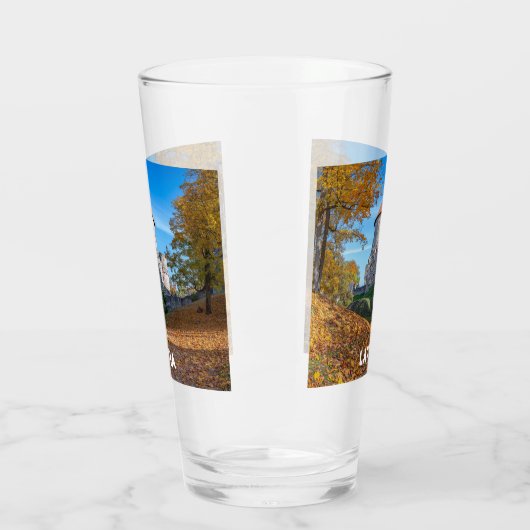 Middeleeuws kasteel omgeven door bos glas (Links)