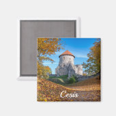 Middeleeuws kasteel omgeven door bos magneet (Voorkant / Achterkant)