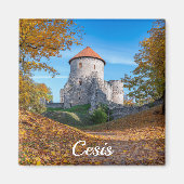 Middeleeuws kasteel omgeven door bos magneet (Voorkant)