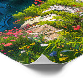 Middeleeuws kasteel op heuvel poster (Hoek)