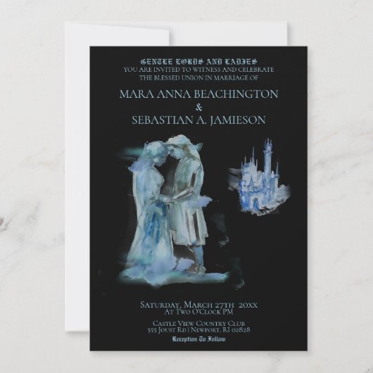 *~* Middeleeuws Kasteel Paar Kasteel Verliefd Brui Kaart (Voorkant)