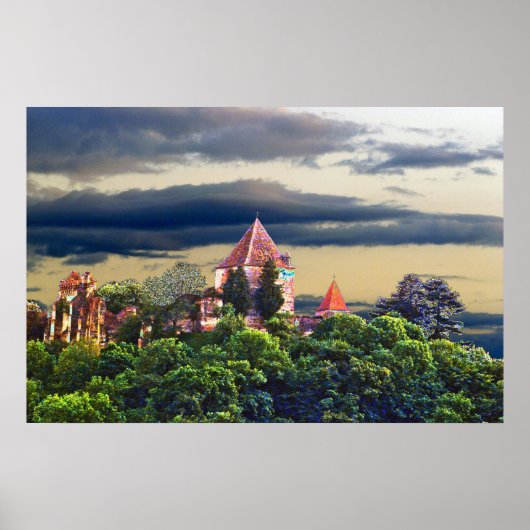 middeleeuws kasteel poster (Voorkant)