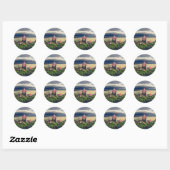 middeleeuws kasteel ronde sticker (Vel)