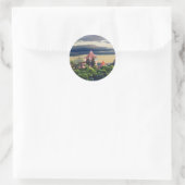 middeleeuws kasteel ronde sticker (Tas)