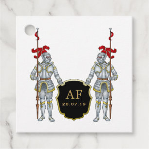 Middeleeuws Knight Castle Monogram Bedankjes Labels