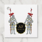 Middeleeuws Knight Castle Monogram Bedankjes Labels (Voorkant)