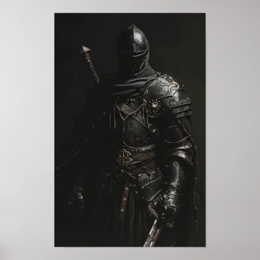 Middeleeuws Knight Poster kunstwerk - Grim Dark Re (Voorkant)