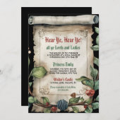 Middeleeuws koninklijk besluit Verjaardag Uitnodig Kaart (Voorkant / Achterkant)