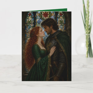 Middeleeuws koppel jubileum valentijnsdag kaart