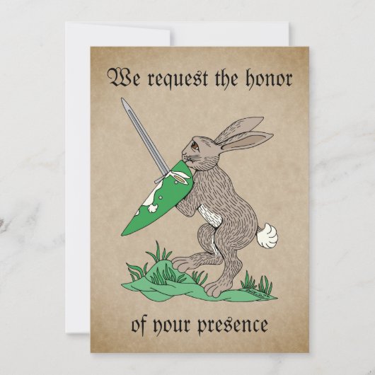 Middeleeuws krijgerkonijn kaart (Voorkant)