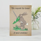 Middeleeuws krijgerkonijn kaart (Staand voorkant)