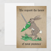 Middeleeuws krijgerkonijn kaart (Voorkant / Achterkant)