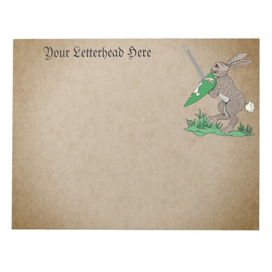 Middeleeuws krijgerkonijn notitieblok (Voorkant)