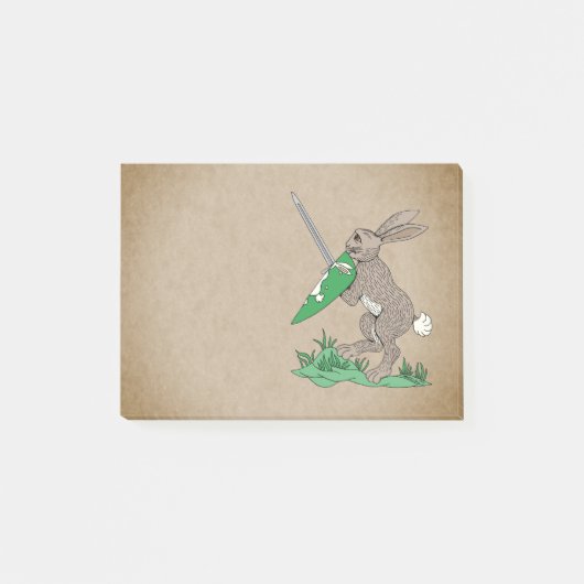 Middeleeuws krijgerkonijn post-it® notes (Voorkant)