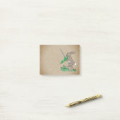 Middeleeuws krijgerkonijn post-it® notes (Op bureau)