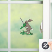 Middeleeuws krijgerkonijn raamsticker (Huis)