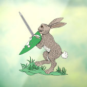 Middeleeuws krijgerkonijn raamsticker (Vel 3)