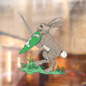 Middeleeuws krijgerkonijn raamsticker (Vel 2)
