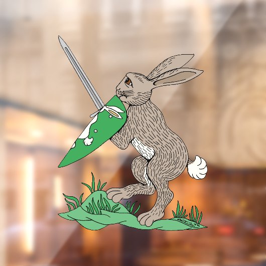 Middeleeuws krijgerkonijn raamsticker (Vel 2)