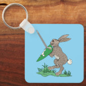 Middeleeuws krijgerkonijn sleutelhanger (Voorkant)