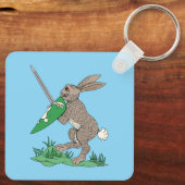 Middeleeuws krijgerkonijn sleutelhanger (Achterkant)