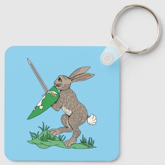 Middeleeuws krijgerkonijn sleutelhanger (Achterkant)