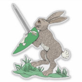 Middeleeuws krijgerkonijn sticker (Voorkant)