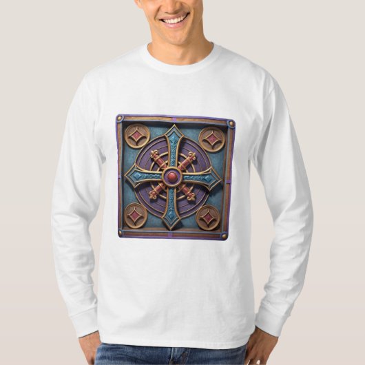 Middeleeuws Kruis Mandala T-shirt (Voorkant)