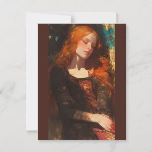 Middeleeuws Lady briefkaart