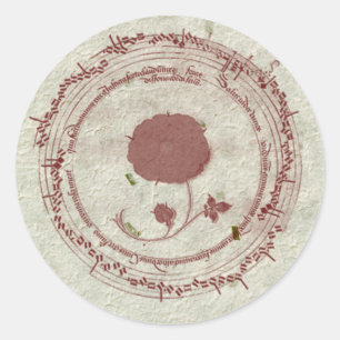 Middeleeuws manuscript Bloem Ronde Sticker