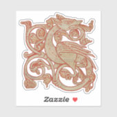 Middeleeuws manuscript Dragon Vinyl Sticker (Vel)