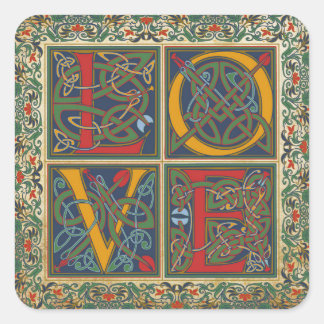 Middeleeuws Manuscript Gothic LOVE Wedding Label