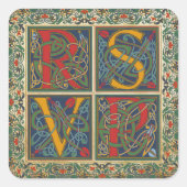 Middeleeuws Manuscript Gothic RSVP Label (Voorkant)