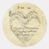 Middeleeuws manuscript Hart Ronde Sticker (Voorkant)