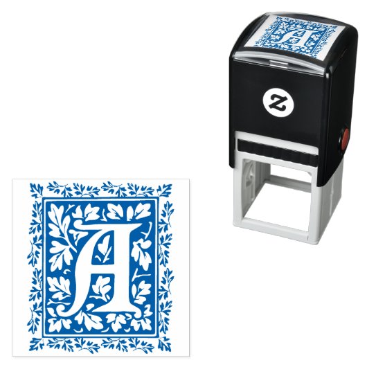 Middeleeuws manuscript Letter A Monogram Zelfinktende Stempel (In situ)