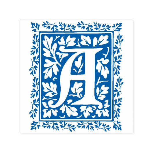 Middeleeuws manuscript Letter A Monogram Zelfinktende Stempel (Design)