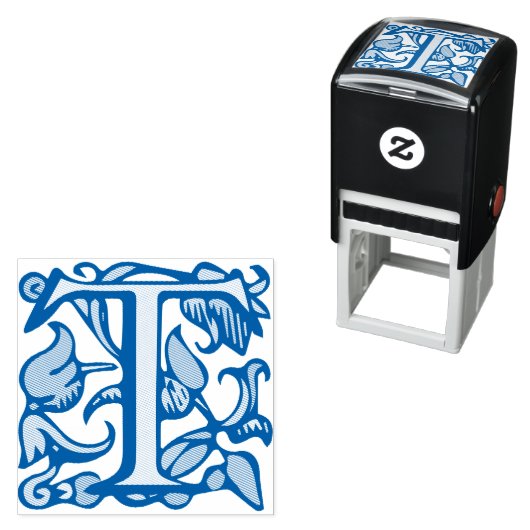 Middeleeuws manuscript Letter T Zelfinktende Stempel (In situ)