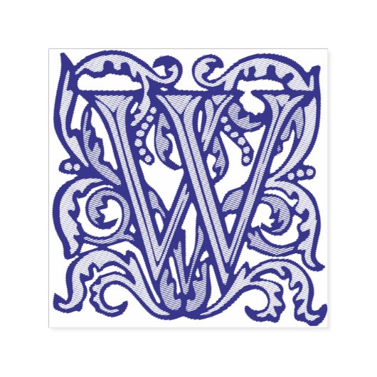 Middeleeuws manuscript Letter W Zelfinktende Stempel (Design)
