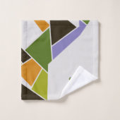 Middeleeuws modern Abstract eenhoorn tangram dier Bad Handdoek (Wasdoekje)