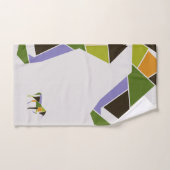 Middeleeuws modern Abstract eenhoorn tangram dier Bad Handdoek (Handdoek)