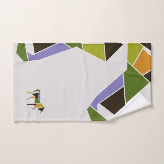 Middeleeuws modern Abstract eenhoorn tangram dier Bad Handdoek (Handdoek)