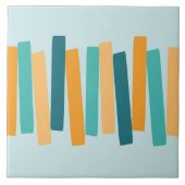 Middeleeuws modern atomisch funky blokjes aqua Sin Tegeltje (Voorkant)