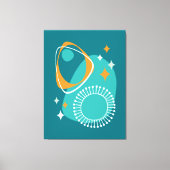 Middeleeuws modern atoomtijdperk 14 Blauwgroen aqu Canvas Afdruk (Voorkant)