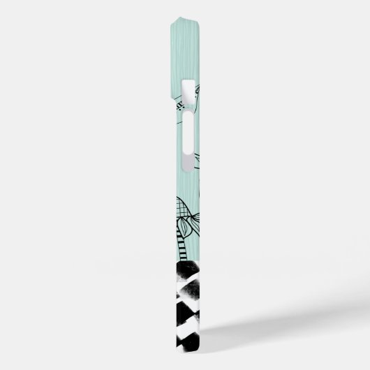 Middeleeuws modern bloemig Blauwgroen monogram Case-Mate iPhone Case (Achterkant / Links)