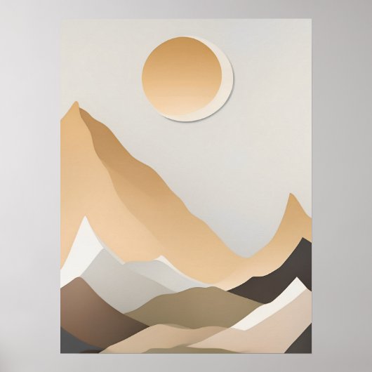 Middeleeuws modern Eclypsegebergte Abstract Boho Poster (Voorkant)