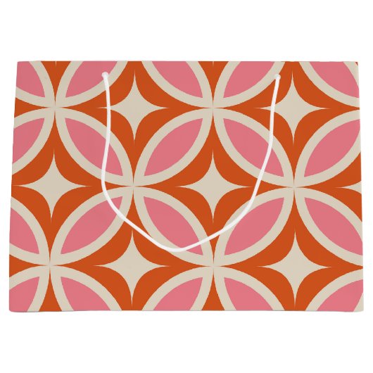 Middeleeuws Modern Geometrisch patroon roze sinaas Groot Cadeauzakje (Voorkant)